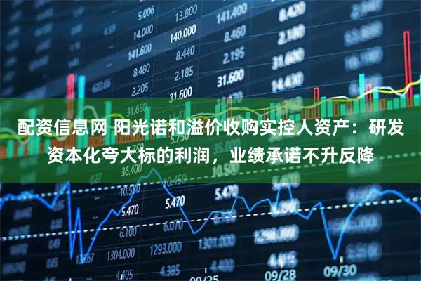 配资信息网 阳光诺和溢价收购实控人资产：研发资本化夸大标的利润，业绩承诺不升反降